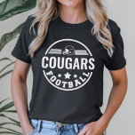 Benutzerdefinierte Fußballmannschaft mit Name des  Tri-Blend Shirt<br><div class="desc">Custom Front and Back Football T - Shirt - in Black Design gezeigt mit einem stilvollen runden Logo mit Fußball Helm,  US Flagge. Personalisieren Sie Ihre Spiele mit dem Namen Ihres Spielers,  der Jersey-Nummer und dem Nachnamen Ihres Spielers. Enthält einen Fußball-Akzent auf der Rückseite.</div>