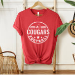 Benutzerdefinierte Fußballmannschaft mit Name des  Tri-Blend Shirt<br><div class="desc">Custom Front and Back Football T - Shirt - in red Design gezeigt mit einem stilvollen runden Logo mit Fußball Helm,  US Flagge. Personalisieren Sie Ihre Spiele mit dem Namen Ihres Spielers,  der Jersey-Nummer und dem Nachnamen Ihres Spielers. Enthält einen Fußball-Akzent auf der Rückseite.</div>