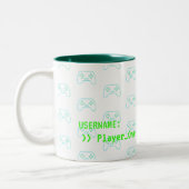Benutzerdefinierte Gamer-Tasse - Wiederholte Spiel Zweifarbige Tasse (Links)