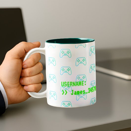 Benutzerdefinierte Gamer-Tasse - Wiederholte Spiel Zweifarbige Tasse