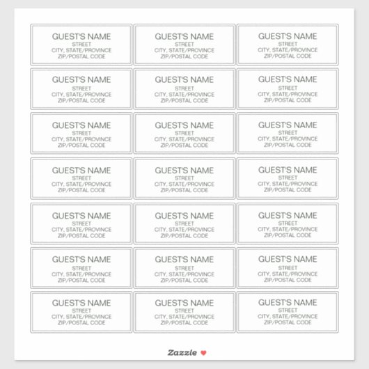 Benutzerdefinierte Gäste adressieren Labels in dun (Blatt)