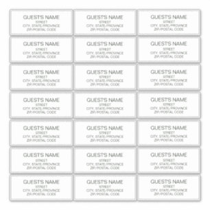 Benutzerdefinierte Gäste adressieren Labels in dun
