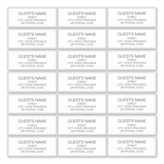 Benutzerdefinierte Gäste adressieren Labels in dun (Vorderseite)