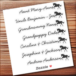 Benutzerdefinierte Gästeliste 7 Namen Kalligrafie  Aufkleber