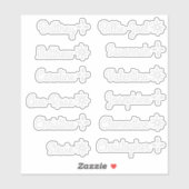 Benutzerdefinierte Gästeliste heißt Niedlich Stars Aufkleber (Blatt)