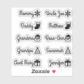 Benutzerdefinierte Gästelisten Niedliche Weihnacht Aufkleber (Blatt)