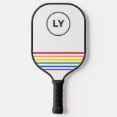 Benutzerdefinierte Gay Pride-Initialen gestrichen  Pickleball Schläger (Rückseite)