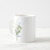 Benutzerdefinierte Geburtsblume Maiglöckchen Kaffeetasse (Vorderseite Links)