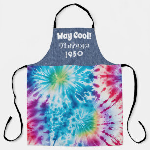 Benutzerdefinierte Geburtsjahr-Tie-Dye-All-Over-Pr Schürze