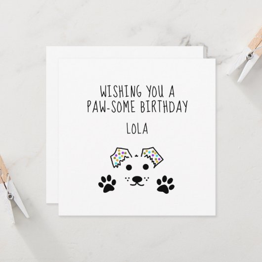 Benutzerdefinierte Geburtskarte des Hundes Karte (Vorderseite/Rückseite Beispiel)