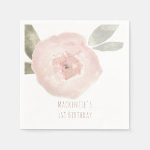 Benutzerdefinierte Geburtstagsfeier mit rosa Wasse Serviette