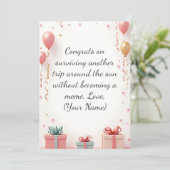 Benutzerdefinierte Geburtstagskarte - Personalisie Ankündigung (Stehend Vorderseite)