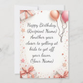 Benutzerdefinierte Geburtstagskarte - Personalisie Ankündigung (Rückseite)