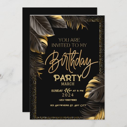 Benutzerdefinierte Geburtstagskarte - Personalisie Einladung (Vorne/Hinten)