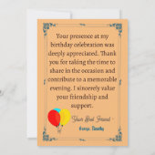 Benutzerdefinierte Geburtstagskarte | Stilvoll Dankeskarte (Rückseite)