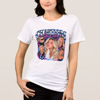 Benutzerdefinierte Geburtstagsporträt-Collage Retr Tri-Blend Shirt