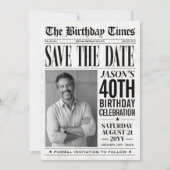 Benutzerdefinierte Geburtstagszeitung Save the Dat Date (Vorderseite)
