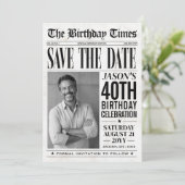 Benutzerdefinierte Geburtstagszeitung Save the Dat Date (Stehend Vorderseite)