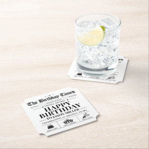 Benutzerdefinierte Geburtstagszeitung Untersetzer