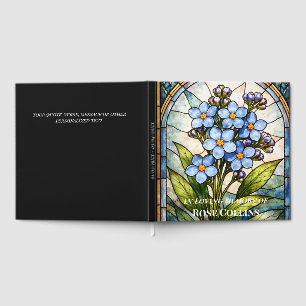 Benutzerdefinierte Gedenk-Forget-Me-Not-Buntglas-B Gästebuch