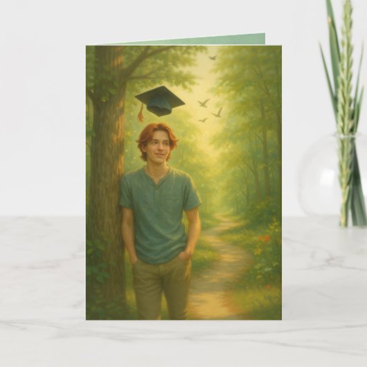 Benutzerdefinierte geklappte Abschluss-Karte Männl Dankeskarte (Vorderseite)