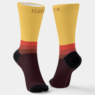 Benutzerdefinierte Gelb-Rot-Maroon-Schwarz-Farbenb Socken