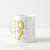 Benutzerdefinierte gelbe geometrische Musterklasse Kaffeetasse (Vorderseite Links)