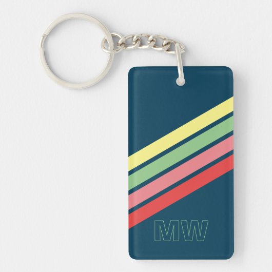 Benutzerdefinierte gelbe grüne Korallenroststreife Schlüsselanhänger (Vorderseite)