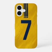 Benutzerdefinierte gelbe und blaue Nummer 7 iPhone