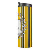 Benutzerdefinierte gelbe, weiße Streifen Thermosbecher (Nach rechts gedreht)