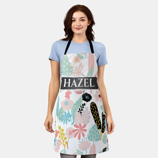 Benutzerdefinierte Gemusterte florale Schürze (Getragen)