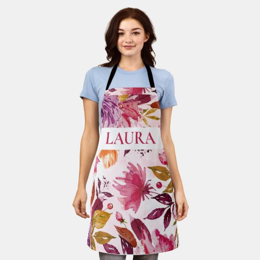 Benutzerdefinierte Gemusterte florale Schürze (Getragen)