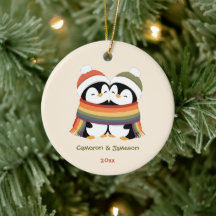 Benutzerdefinierte gemütliche Pride-Pinguine Weihn