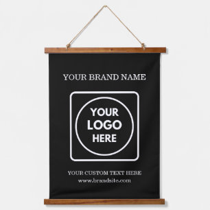 Benutzerdefinierte Geschäft-Logo-Text-Wand-Brandin Wandteppich Mit Holzrahmen