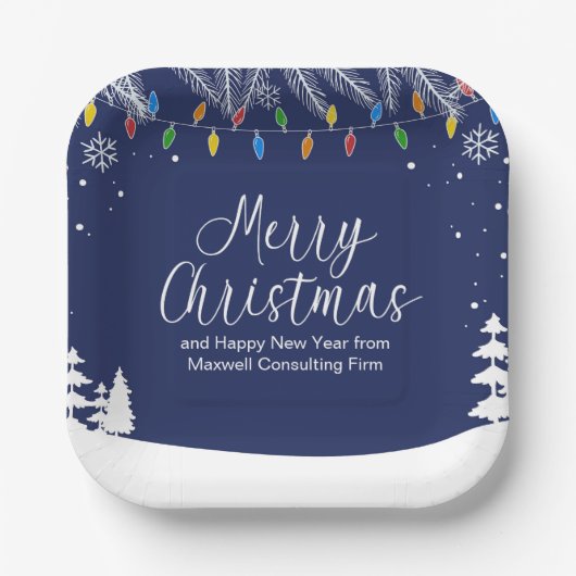 Benutzerdefinierte geschäftliche Frohe Weihnachten Pappteller (Vorderseite)