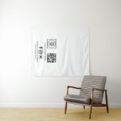 Benutzerdefinierte Geschäftslogo-QR-Code-Branding- Wandteppich (Beispiel (Horizontal))