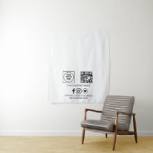 Benutzerdefinierte Geschäftslogo-QR-Code-Branding- Wandteppich (Beispiel)