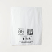 Benutzerdefinierte Geschäftslogo-QR-Code-Branding- Wandteppich (Vorderseite)