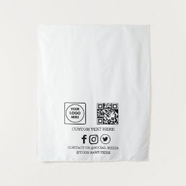 Benutzerdefinierte Geschäftslogo-QR-Code-Branding- Wandteppich