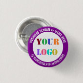 Benutzerdefinierte Geschäftslogo Social Media Butt Button (Vorne & Hinten)