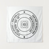 Benutzerdefinierte Geschäftslogo-Text-Branding-Wan Wandteppich (Vorderseite (Horizontal))