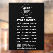 Benutzerdefinierte Geschäftszeiten weißer Logo-Tex Fensteraufkleber (Blatt 2)