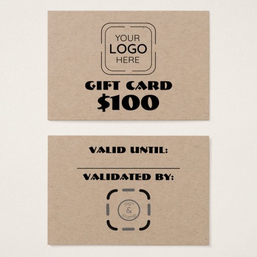 Benutzerdefinierte Geschenkkarte für Firmenlogos (Vorne & Hinten)