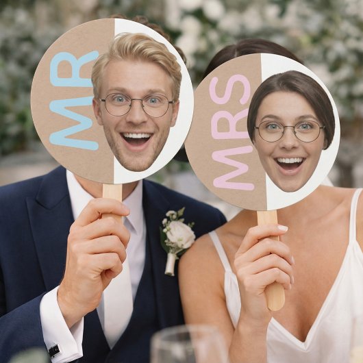 Benutzerdefinierte Gesicht Mr oder Mrs Empfangsspi Fächer