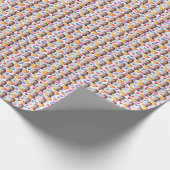 Benutzerdefinierte Gesichter Farbiges Herzmuster Geschenkpapier (Ecke)