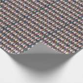 Benutzerdefinierte Gesichter Farbiges Herzmuster Geschenkpapier (Ecke)