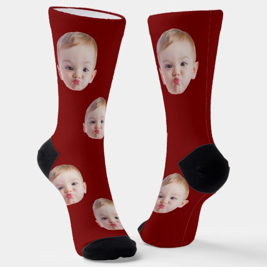 Benutzerdefinierte Gesichtssocken Geschenk Persona Socken (Gewinkelt)