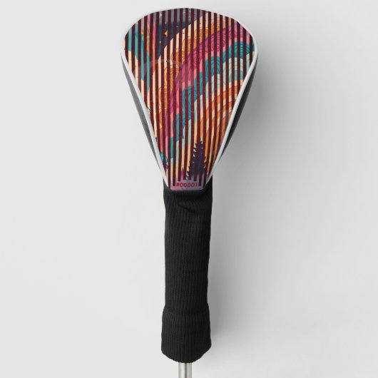 Benutzerdefinierte gestreifte Fantasy-Driver-Golfk Golf Headcover (Vorderseite)