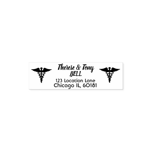 Benutzerdefinierte Gesundheitsadresse Briefmarke a Permastempel (Design)