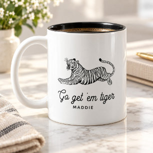 Benutzerdefinierte 'Get Them Tiger' Coole Minimali Zweifarbige Tasse